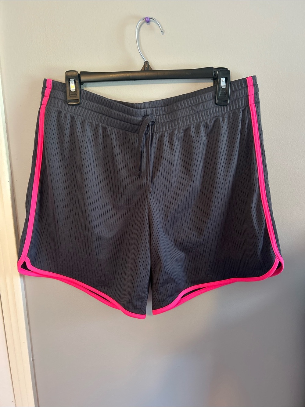 Athletic Works Gray Shorts with Hot Pink Trim